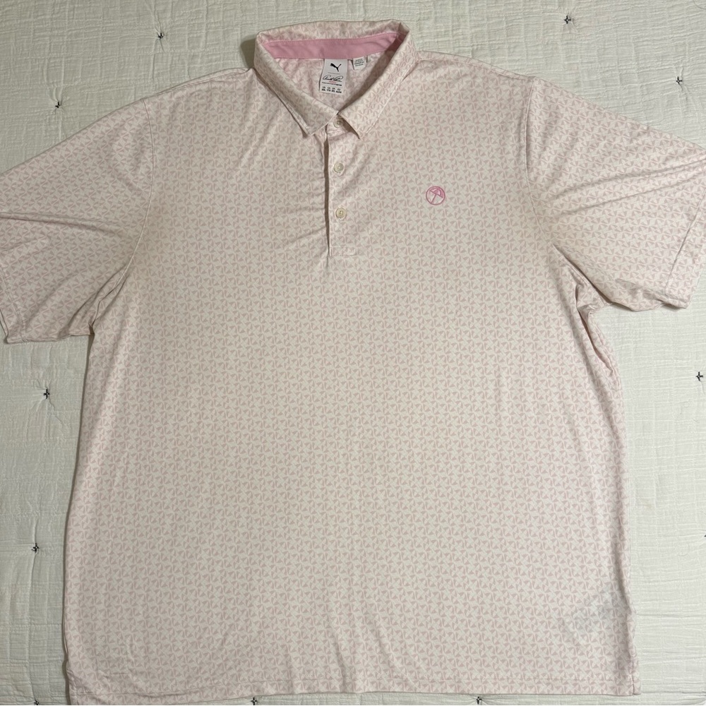 Puma Light Pink Patterned Polo Shirt